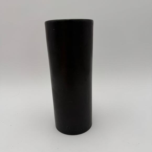 MCM Hyalyn Pottery Black Vase Cylindrical Modern Planter 8 x 3.25 inch Vintage - Picture 2 of 8
